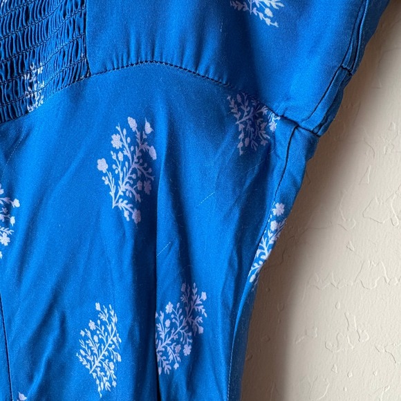 Ciao Lucia Dress Nera Silky Floral Printed Deep Blue Midi Slip Dress Size M - Picture 9 of 11